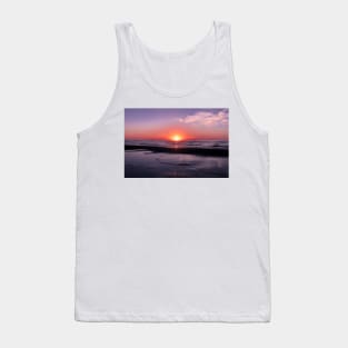 Orange and blue sunset on a beach Tank Top